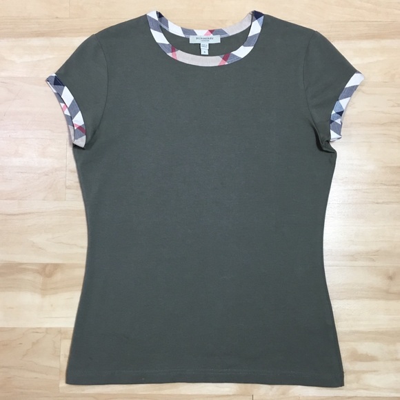 Burberry Tops - Burberry | Nova Check Trim Crew T-Shirt